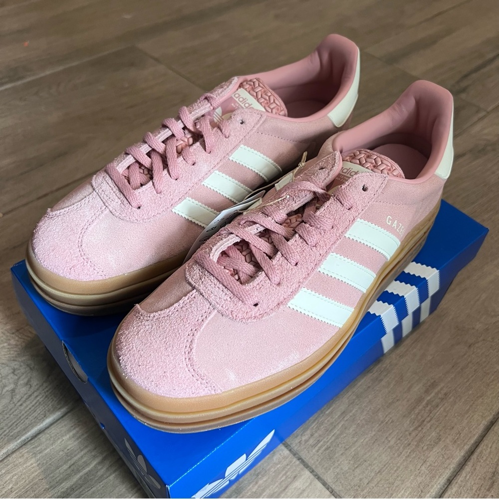adidas Gazelle Bold Pink and White Sneakers 6.5 brand New in box